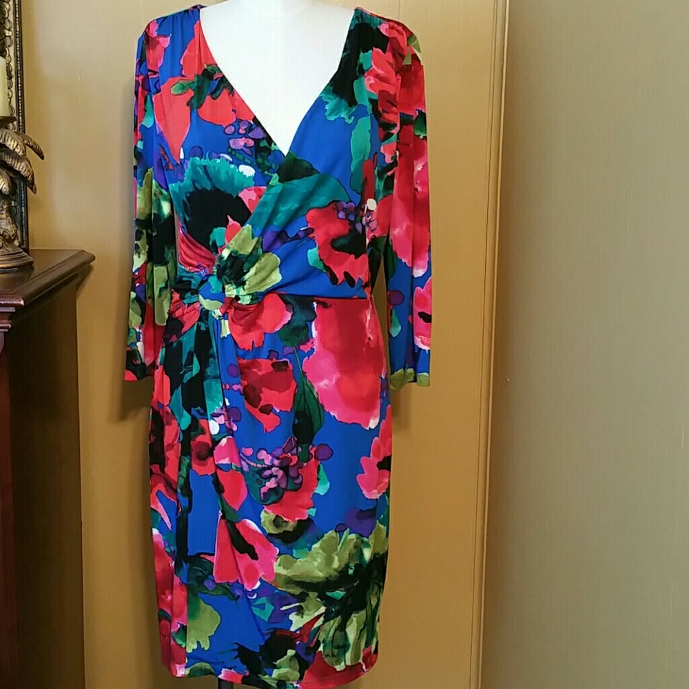 Tahari Authur S Levine Floral Print Dress